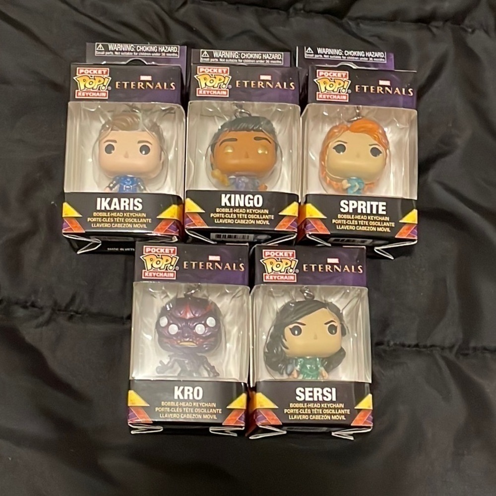 Set of 5 Marvel Eternals Funko Pocket Pop Keychains